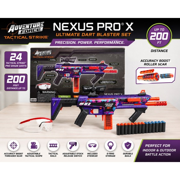 Adventure Force Other - ADVENTURE FORCE/NEXUS PRO X TACTICAL STRIKE/ULTIMATE DART BLASTER/NEW/MSAF081926